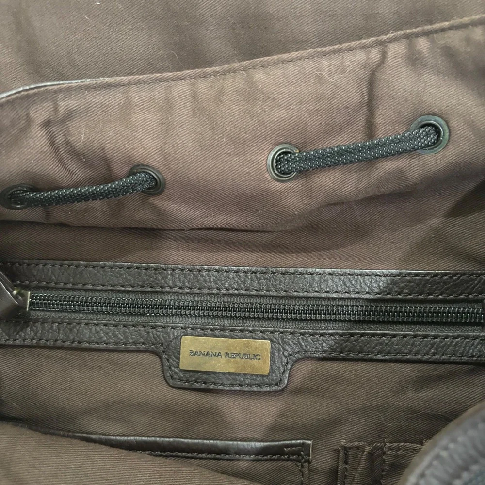 Banana Republic Nylon Backpack with Leather Trim and Front Zip Pockets‎